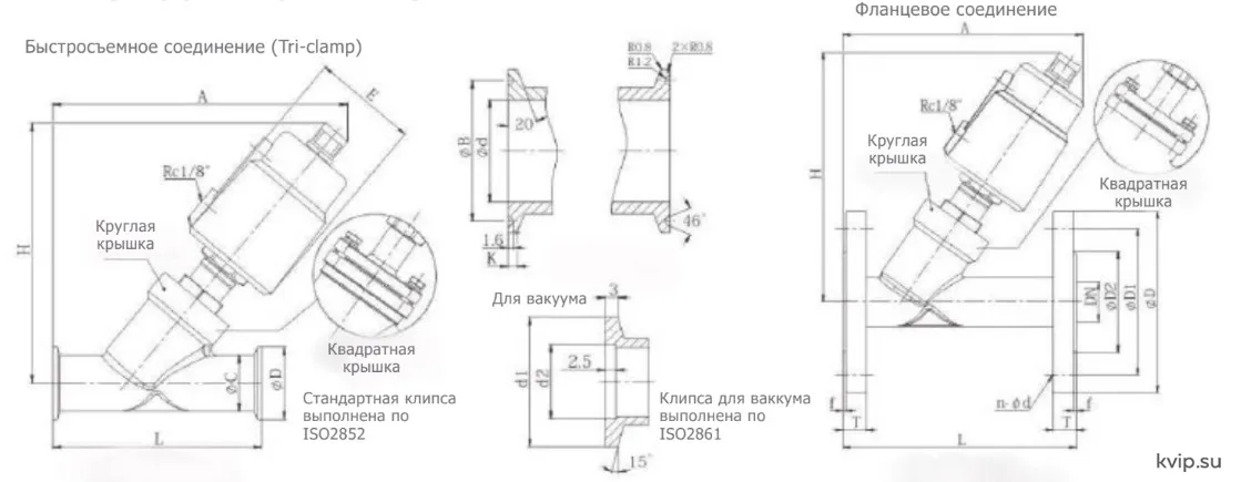 UTC PV101 Клапан с поршневым пневмоприводом быстросъемное