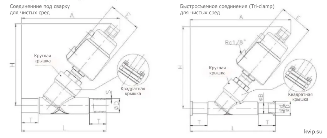 UTC PV101 Клапан с поршневым пневмоприводом под сварку